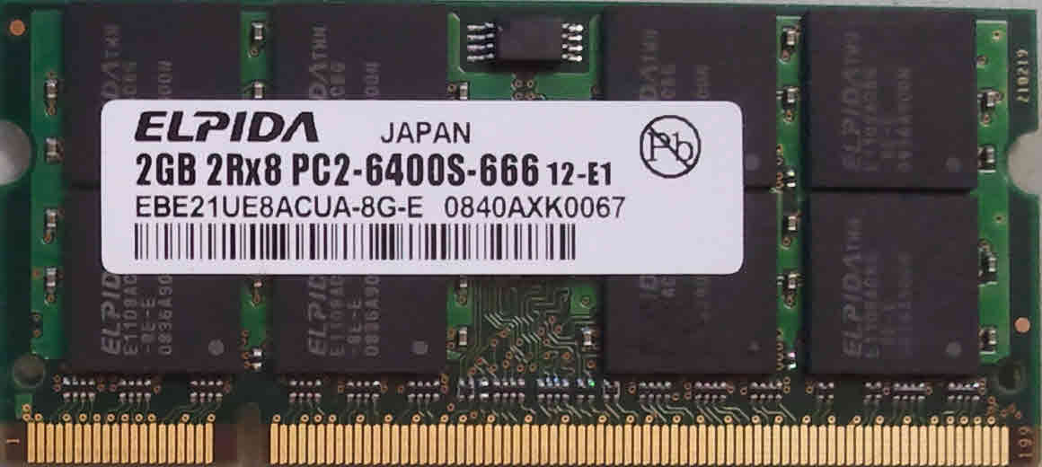 2GB 2Rx8 PC2-6400S-666 Elpida