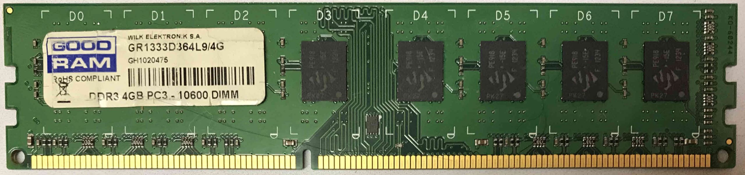 4GB 2Rx8 PC3-10600U GoodRam