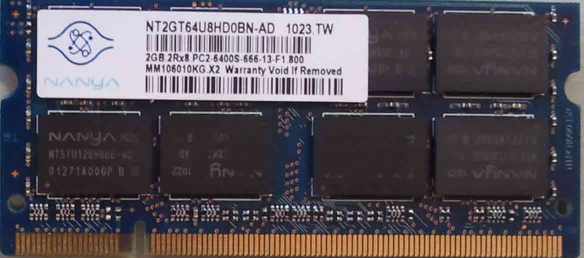 2GB 2Rx8 PC2-6400S-666-13-F1 Nanya
