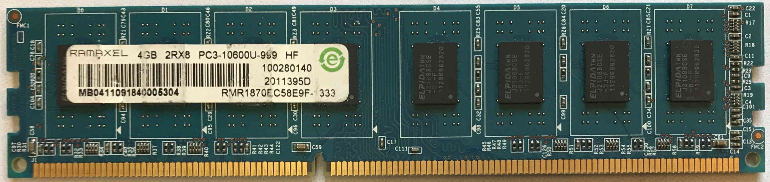 4GB 2Rx8 PC3-10600U-999 HF Ramaxel