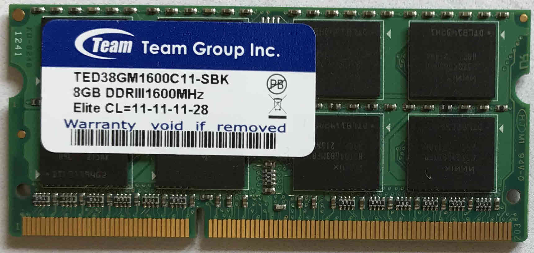 8GB 2Rx8 PC3-12800S Team Group