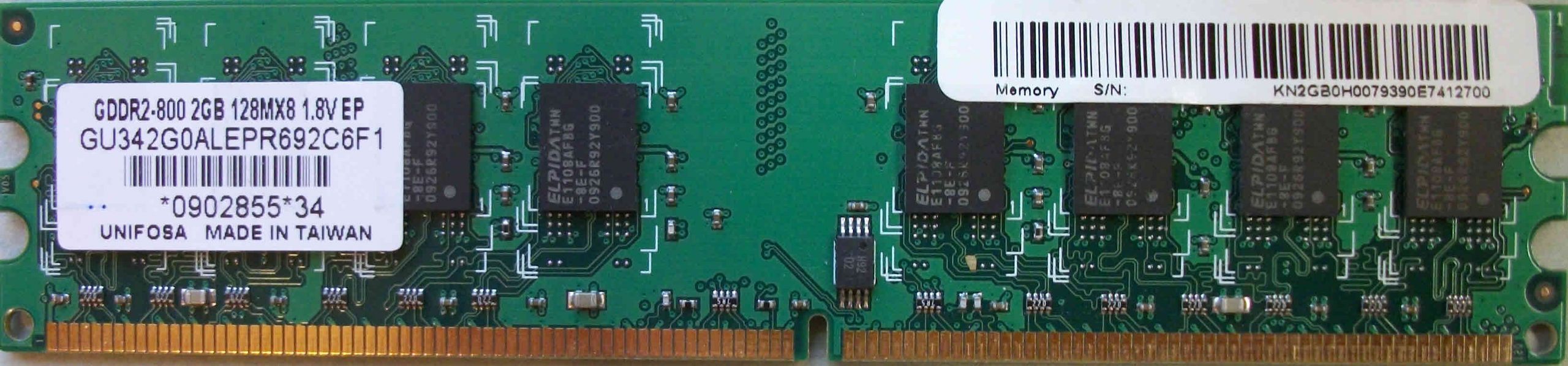 2GB 2Rx8 PC2-6400U Unifosa