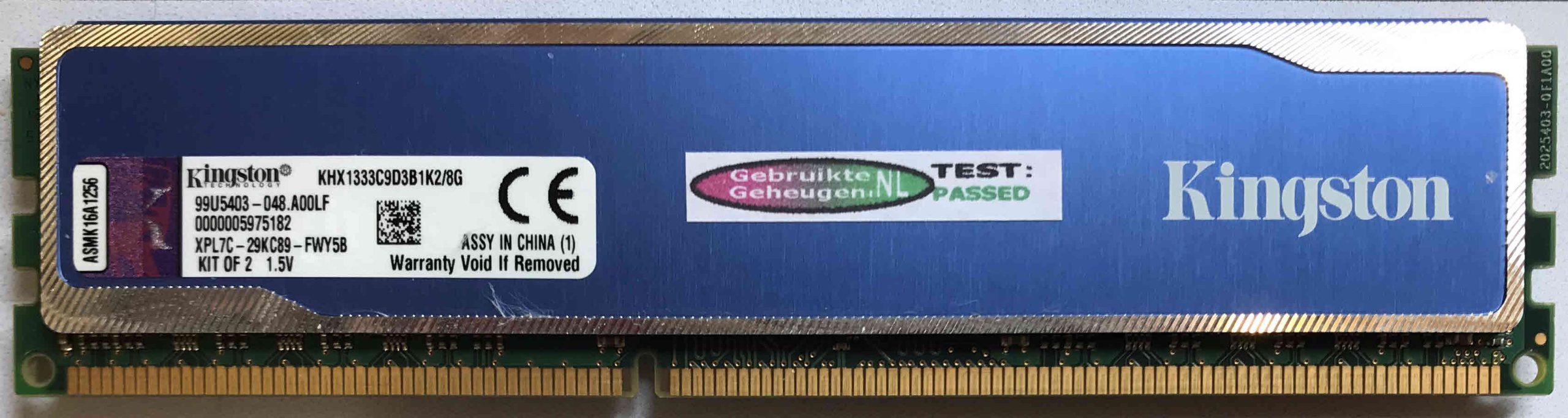 4GB 2Rx8 PC3-10600U Kingston