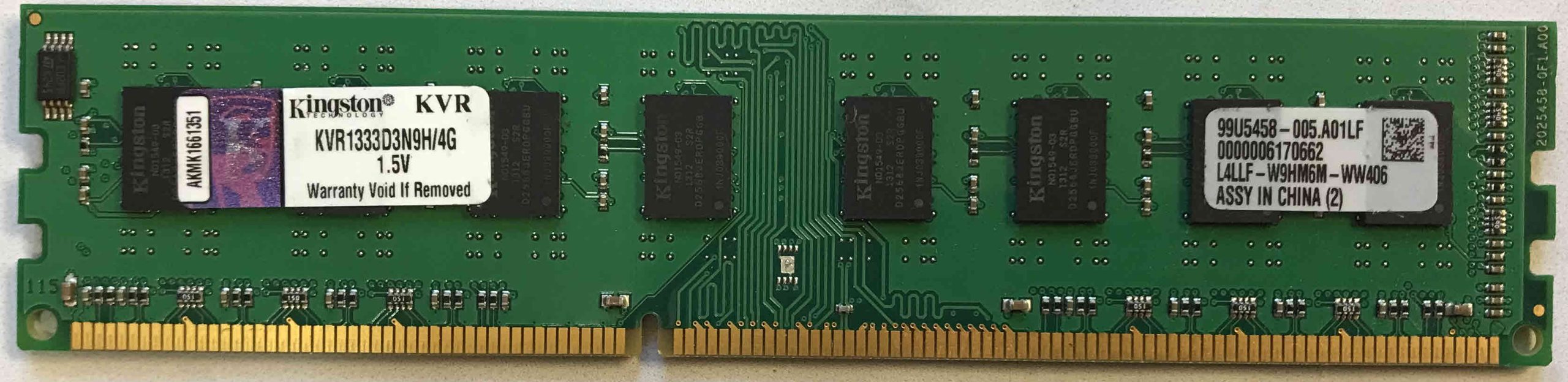 4GB 2Rx8 PC3-10600U Kingston