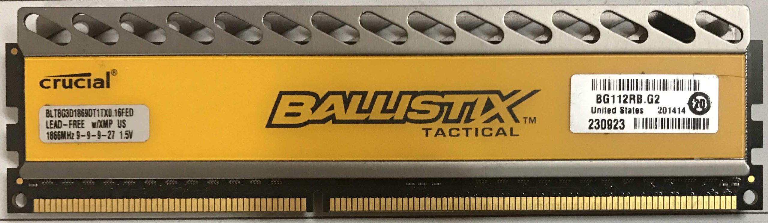 8GB 2Rx8 PC3-14900U Crucial Ballistic