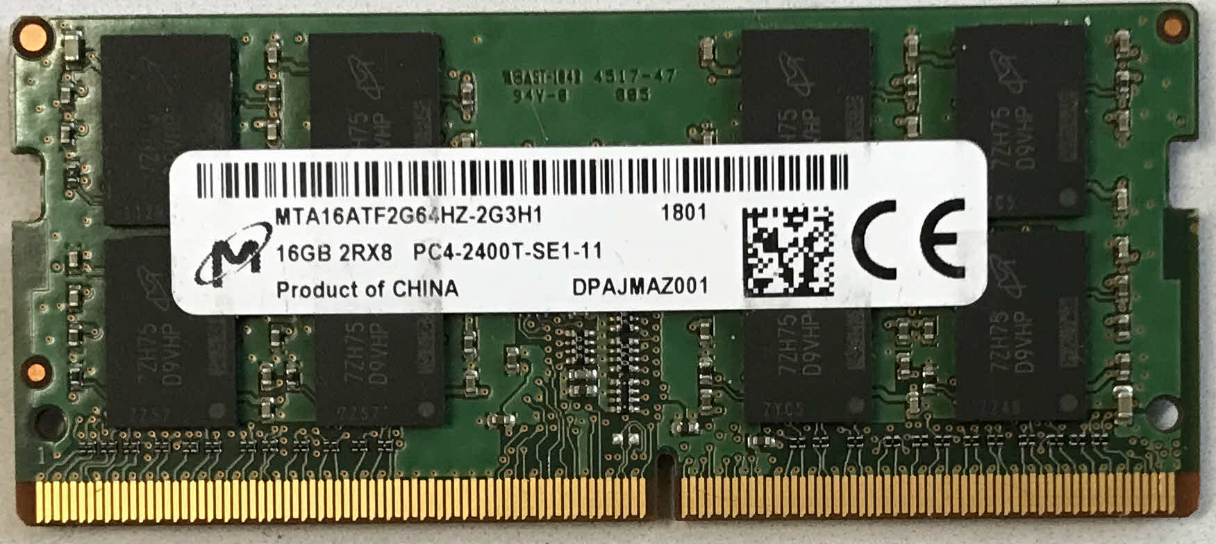 16GB 2Rx16 PC4-2400T-SE1-11 Micron