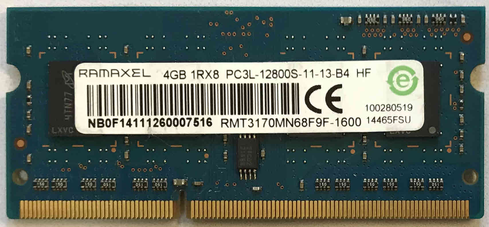 4GB 2Rx8 PC3L-12800S-11-13-B4 Ramaxel
