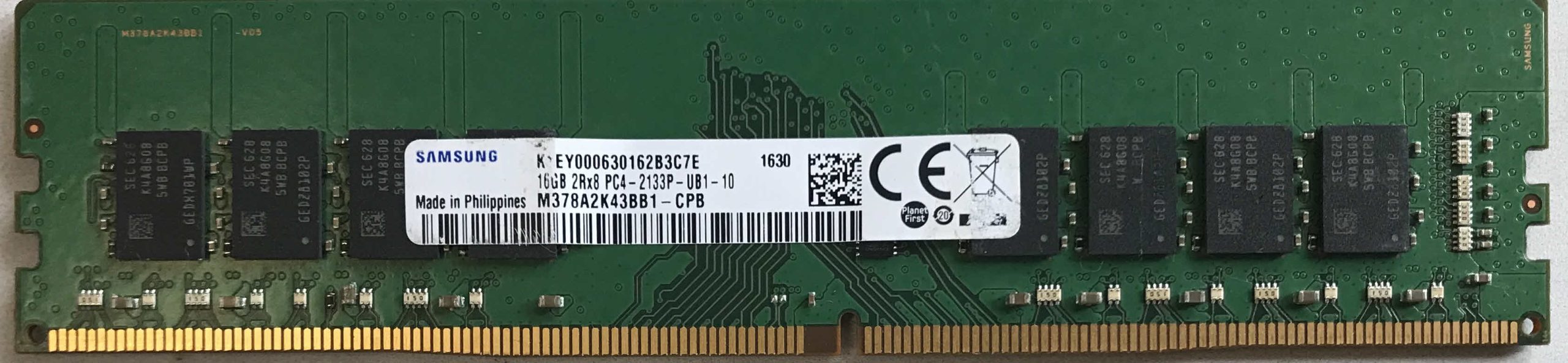 16GB 2Rx8 PC4-2133P-UB1-10 Samsung