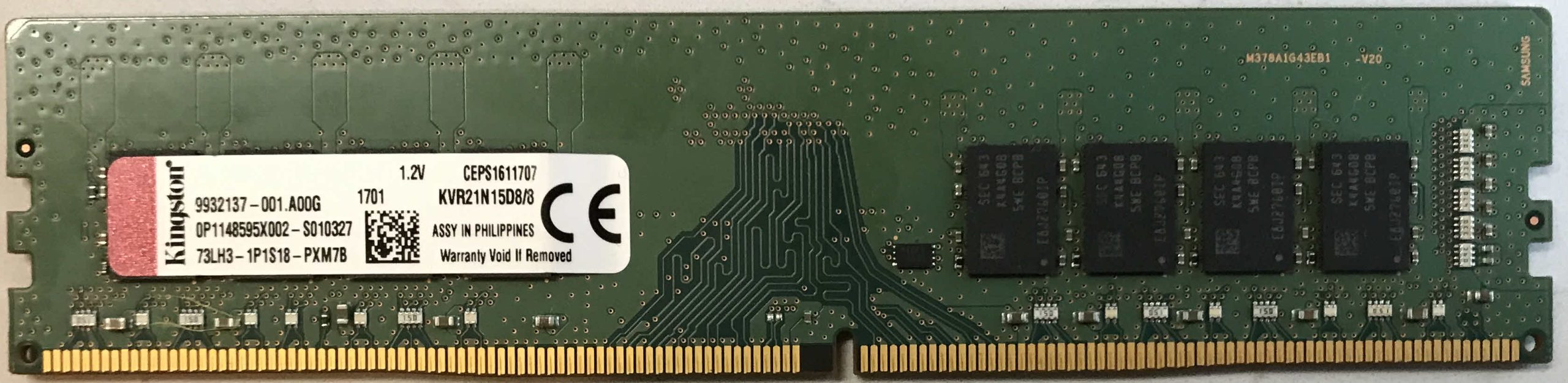 8GB 1Rx8 PC4-2133 Kingston